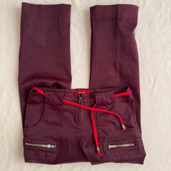 Y2K Liquid X Burgundy Low-rise Pants - Picture 5 of 8